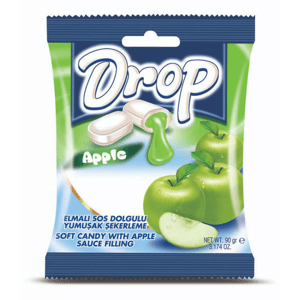 DROP Apple měkké žvýkací bonbony s jablečnou náplní 90g